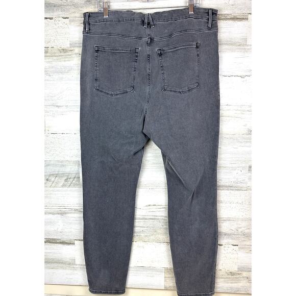 Good American Plus Womens 20 High Waist Skinny Button Fly Gray denim Jeans NEW - Picture 3 of 8